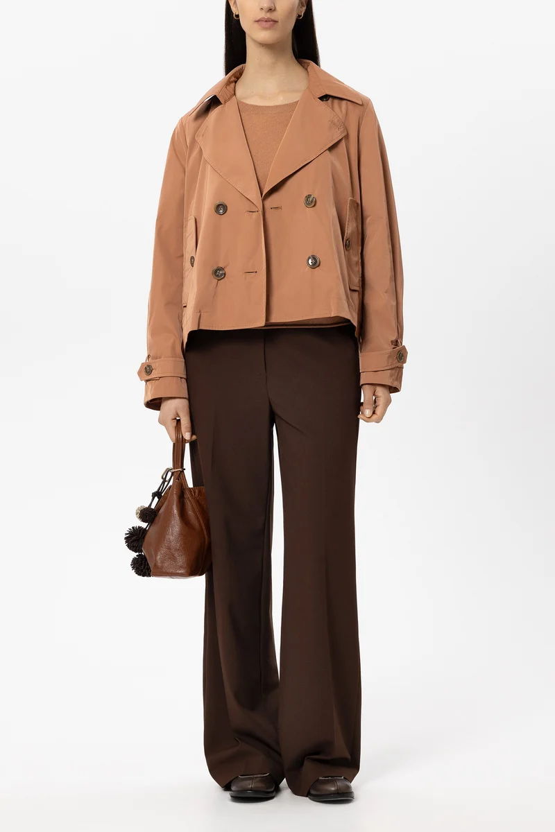 Luisa Cerano Damen Wideleg-Pants mit Bundfalten Marone