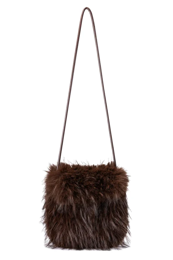 Luisa Cerano Damen Boho-Tasche in Fell-Optik Marone