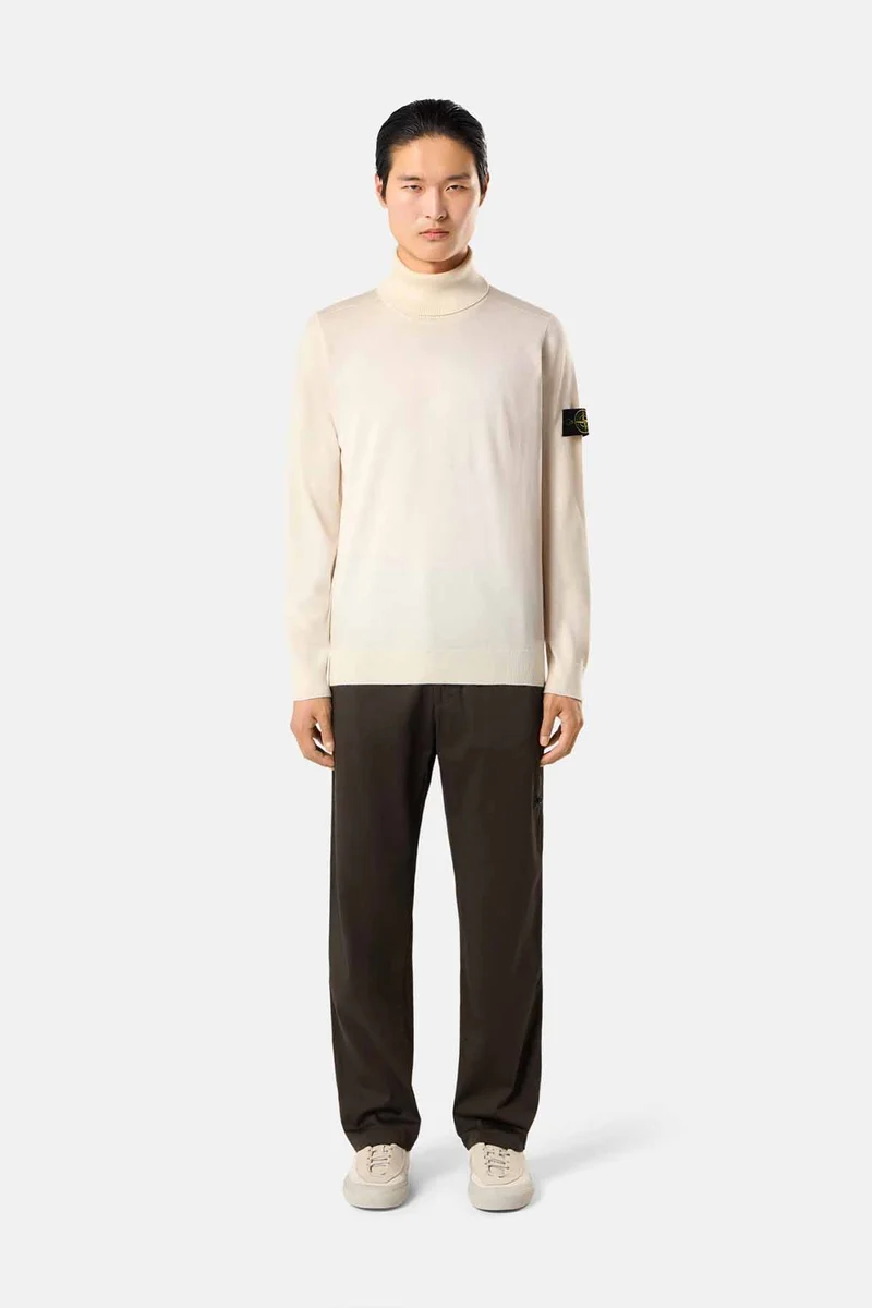 Stone Island Herren Rollkragenpullover Elfenbeinfarben