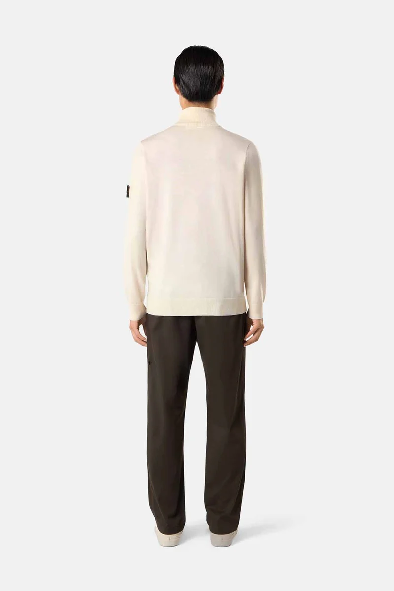 Stone Island Herren Rollkragenpullover Elfenbeinfarben