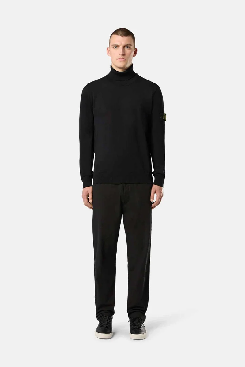Stone Island Herren Rollkragenpullover Schwarz