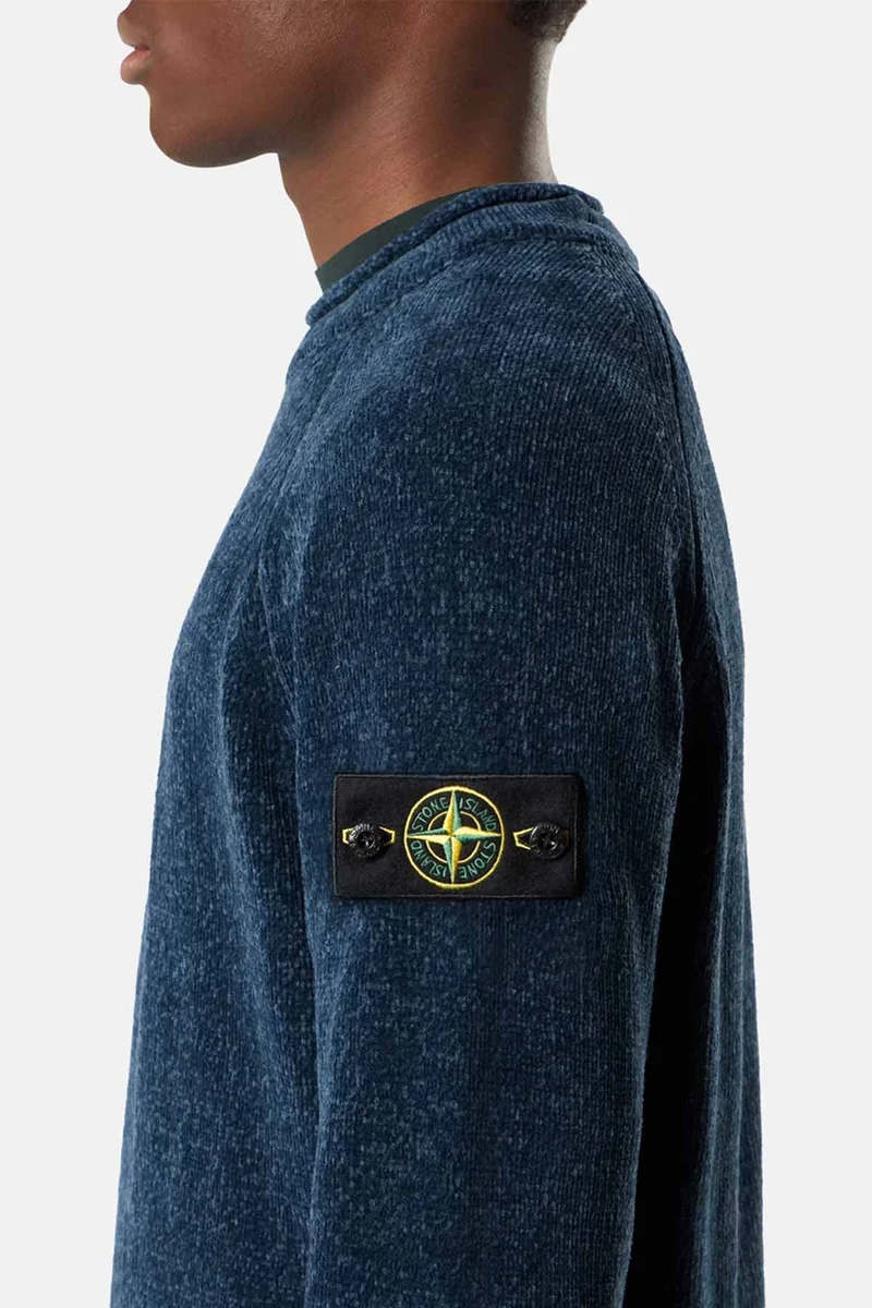 Stone Island Herren Strickpullover Stahlblau melliert