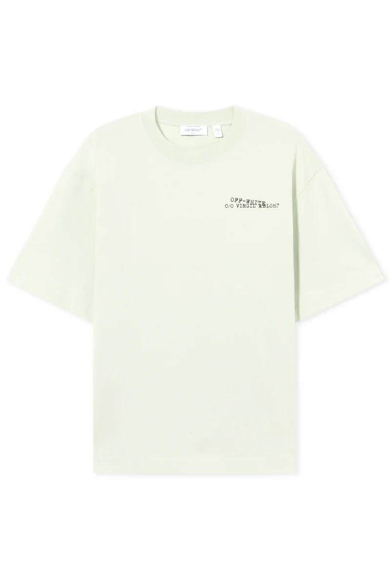Off-White Herren Type Arrow Skate T-Shirt Fade Out Mint