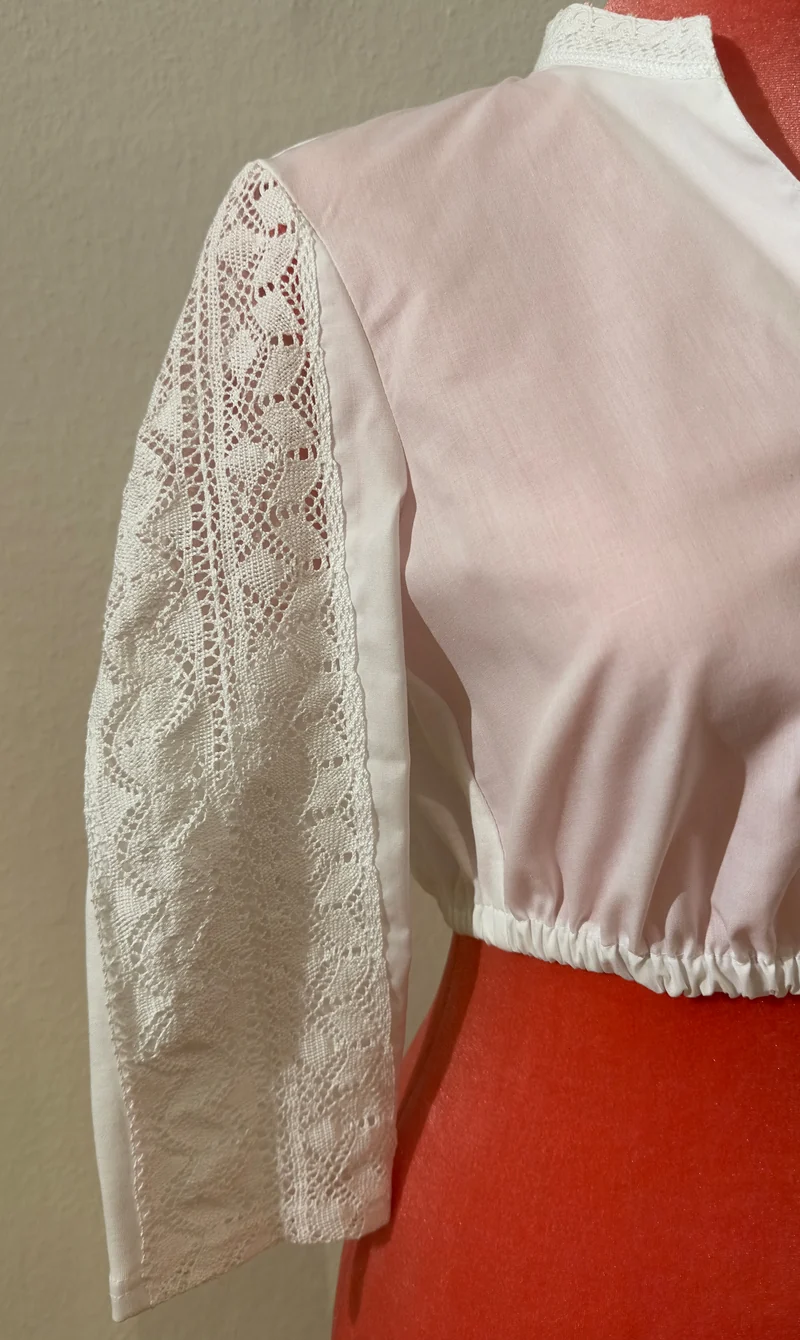 Dirndlbluse Stoiber Erna weiß 3/4 Arm