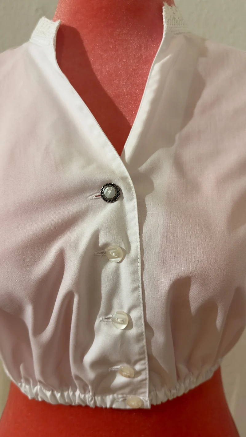 Dirndlbluse Stoiber Erna weiß 3/4 Arm