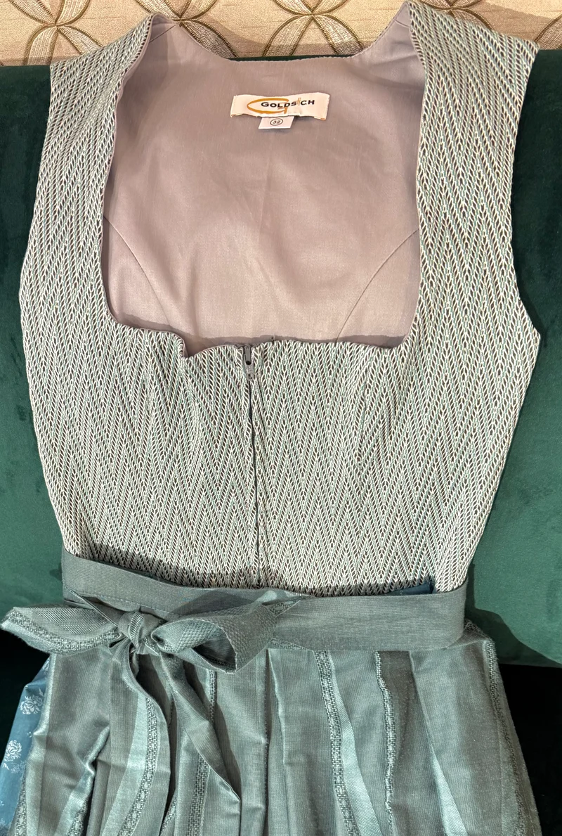 Dirndl Goldstich Stretch petrol/türkis 75cm
