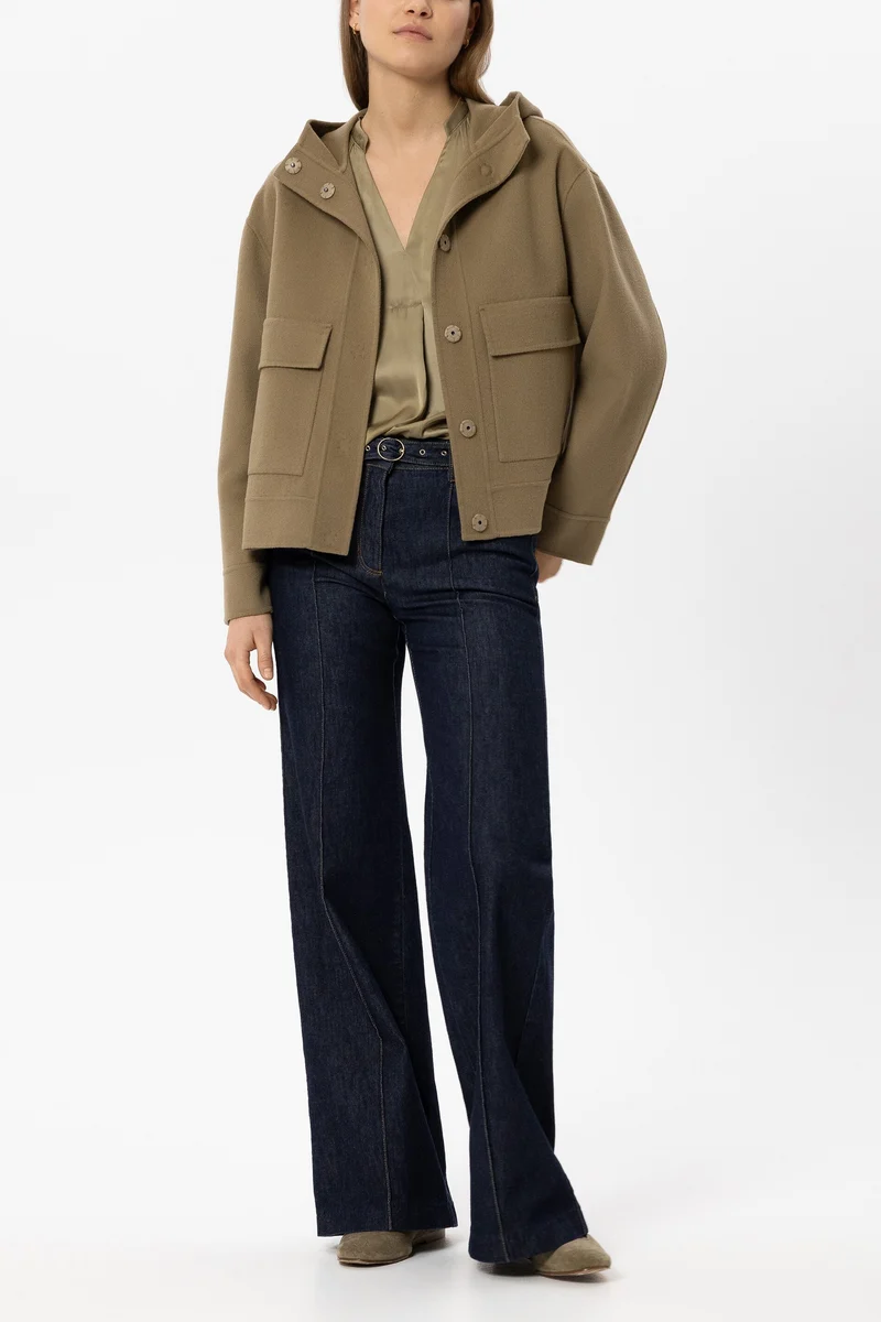 Luisa Cerano Damen Doubleface-Jacke mit Kapuze Salbei