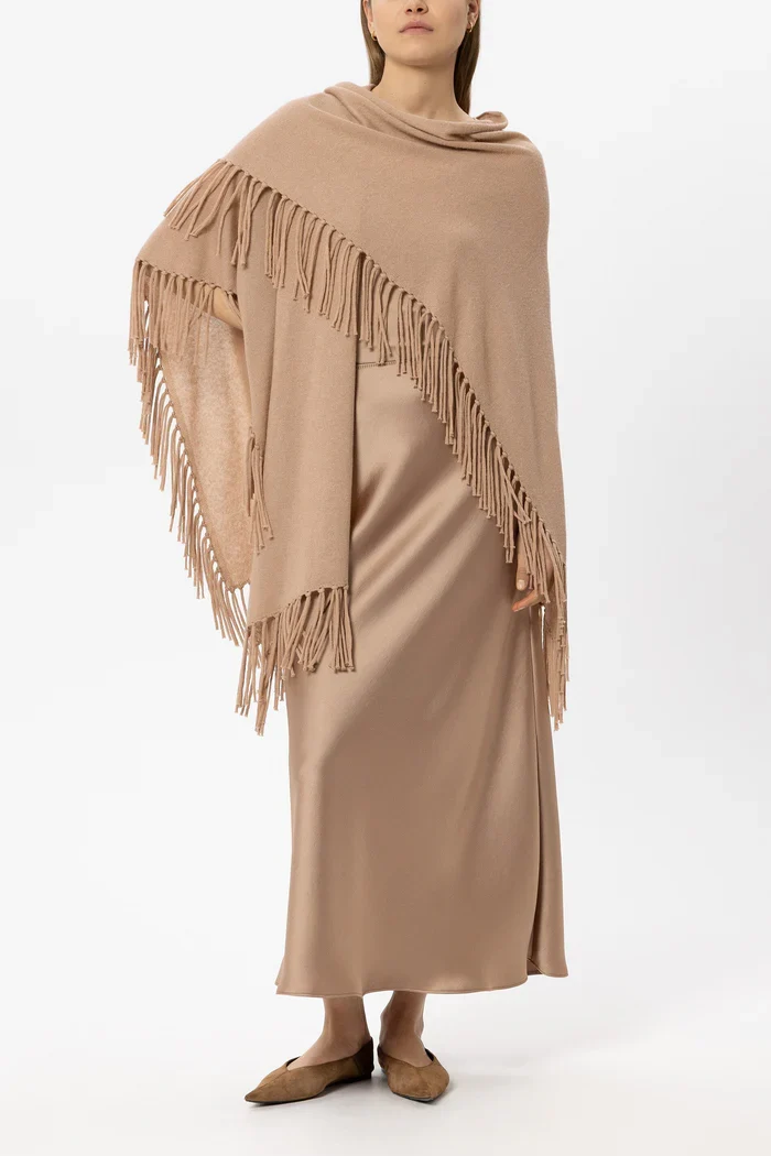 Luisa Cerano Damen Cape aus Alpaka-Mix Nude