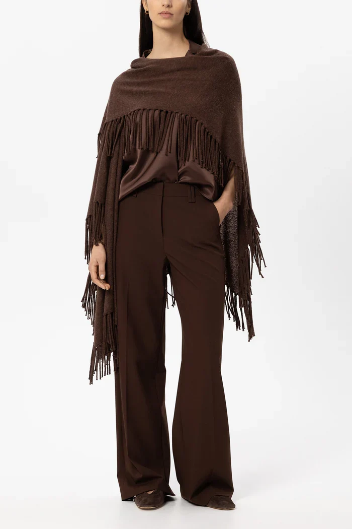 Luisa Cerano Damen Cape aus Alpaka-Mix Marone