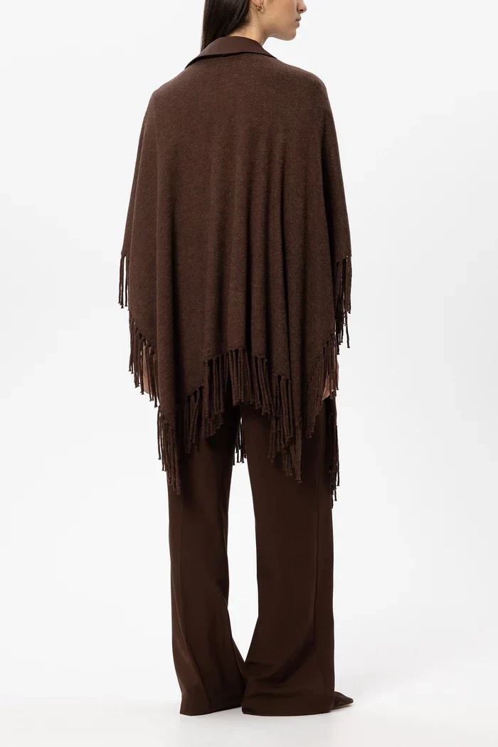 Luisa Cerano Damen Cape aus Alpaka-Mix Marone