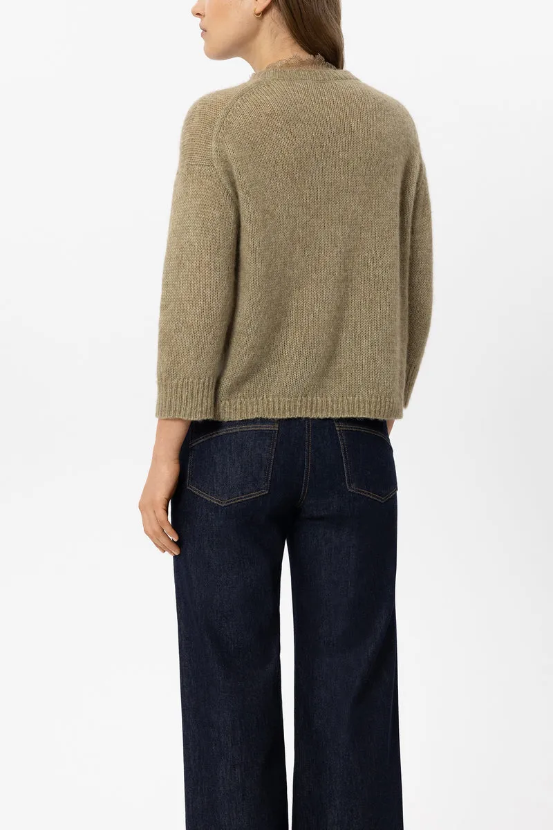 Luisa Cerano Damen Cardigan aus Alpaka-Mix Salbei