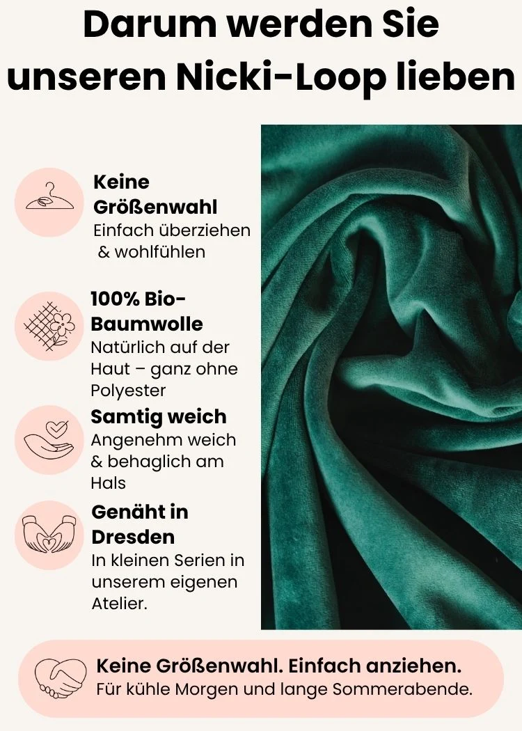 Nicki-Loopschal für Damen (Dunkelgrün) - 100% Bio-Baumwolle