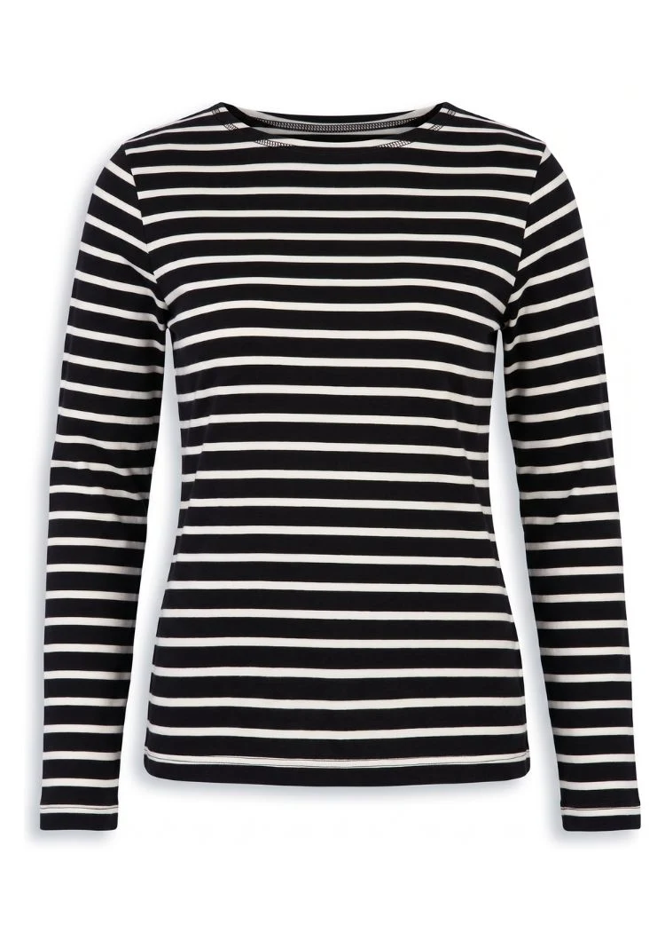 Ringelshirt Damen aus Bio-Baumwolle – Schwarz/Ecru