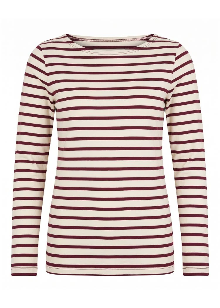 Ringelshirt Damen aus Bio-Baumwolle – Ecru/Bordeaux