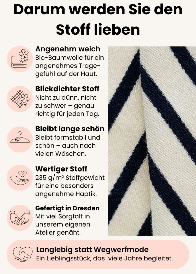 Ringelshirt Damen aus Bio-Baumwolle – Ecru/Navy