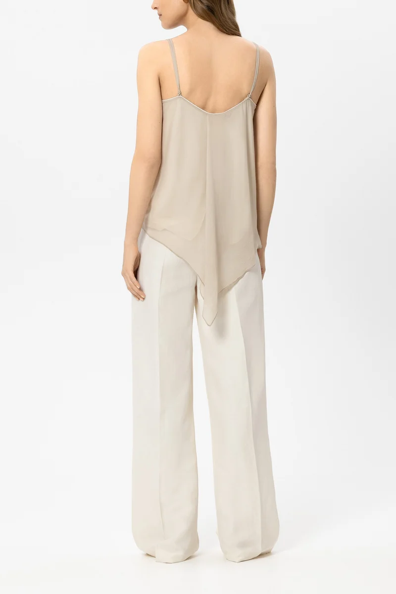 Luisa Cerano Damen Wideleg-Pants aus Leinen-Mix Milk