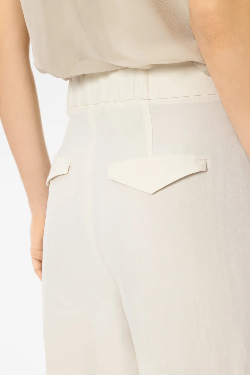 Luisa Cerano Damen Wideleg-Pants aus Leinen-Mix Milk