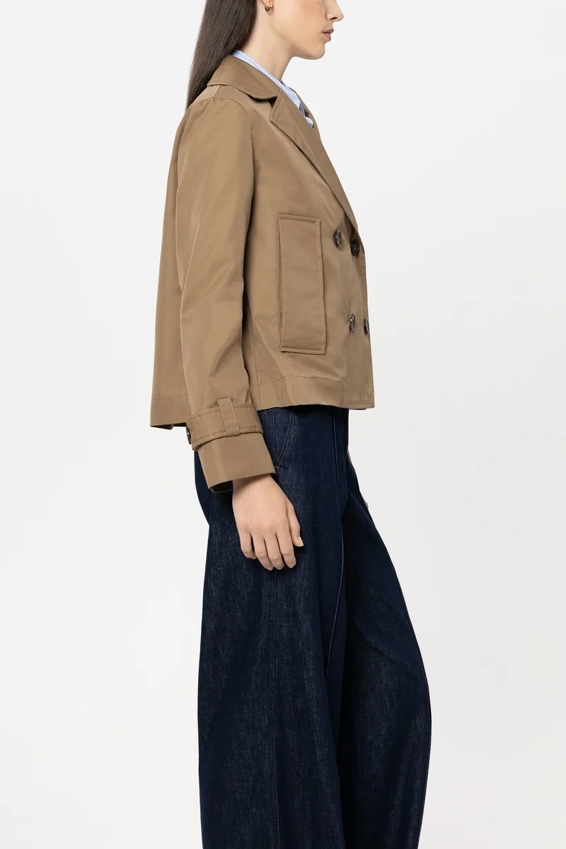 Luisa Cerano Damen Gabardine-Trenchjacke Tobacco