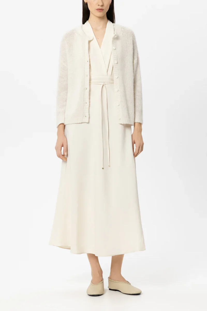 Luisa Cerano Damen Strickjacke aus Alpaka-Mix Milk