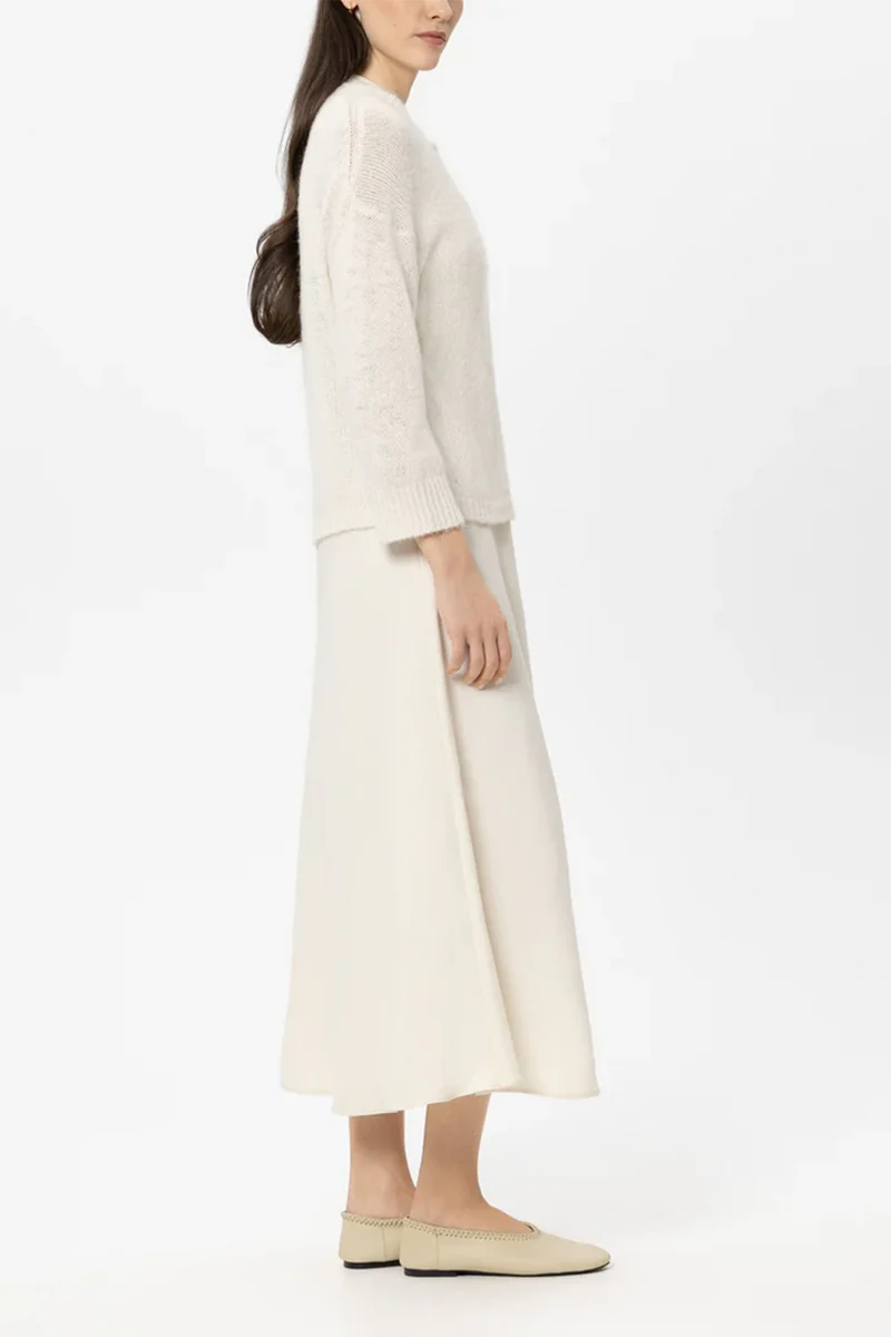 Luisa Cerano Damen Strickjacke aus Alpaka-Mix Milk