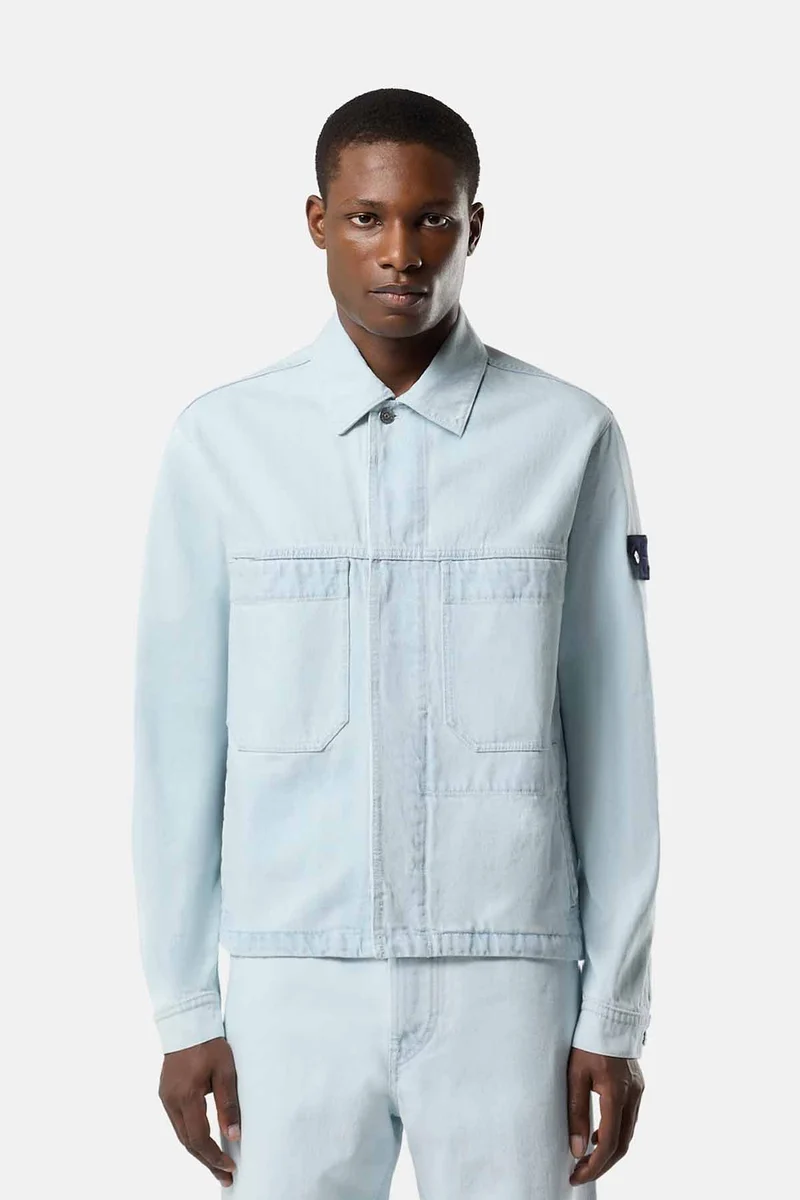 Stone Island Herren Jeansjacke Blue Extra Bleach
