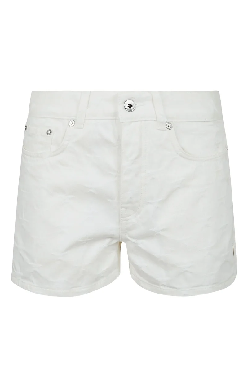 Off-White Damen Star Jacq Doll Denim Shorts Weiss