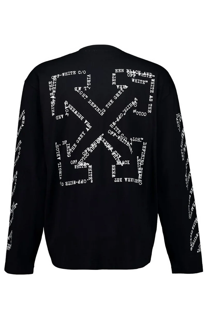 Off-White Herren Type Machine Arrow 90s Skate Langarmsnhirt Schwarz