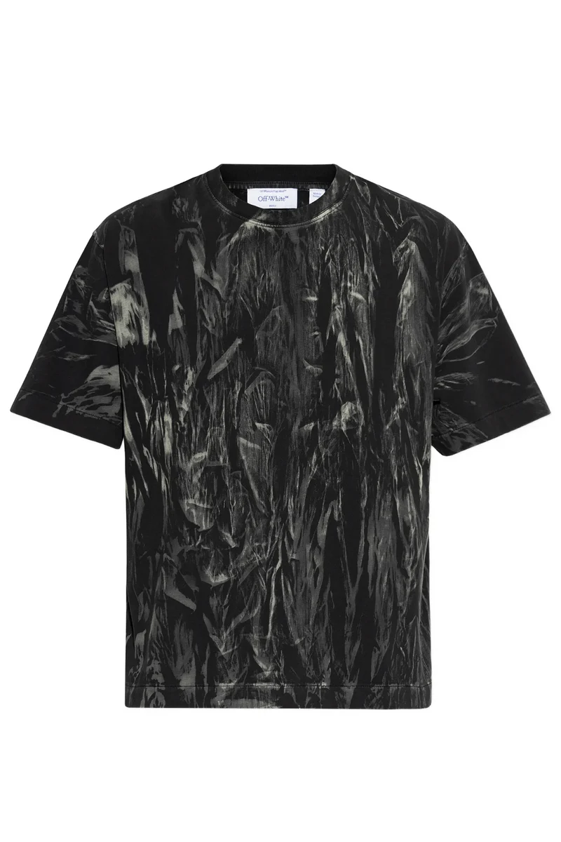 Off-White Herren T-Shirt Overdye Wash Skate Mint