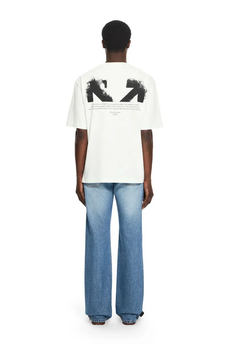 Off-White Herren Half Arrow Skate T-Shirt Bluewash