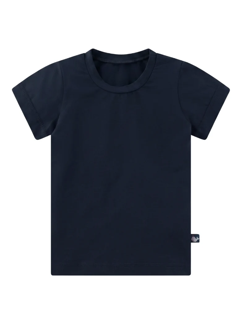 Kinder T-Shirt Bio-Baumwolle Uni – Dunkelblau