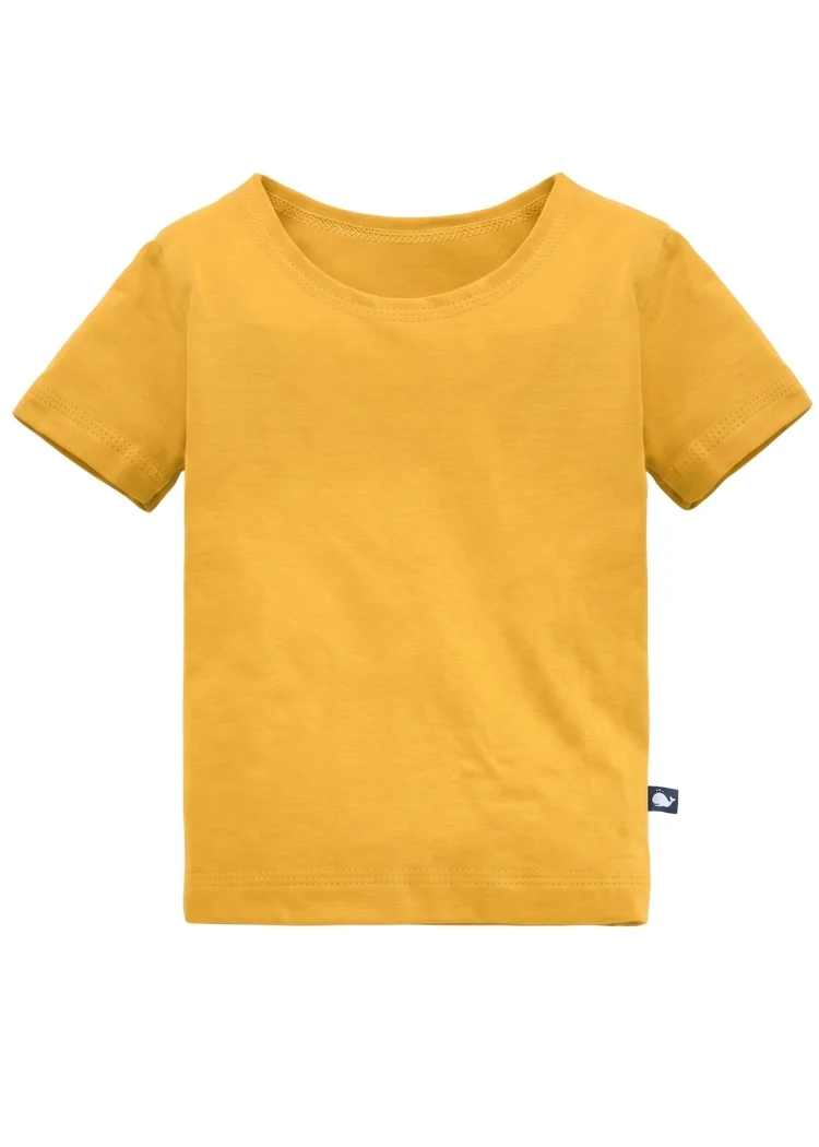 Kinder T-Shirt Bio-Baumwolle Uni – Senfgelb
