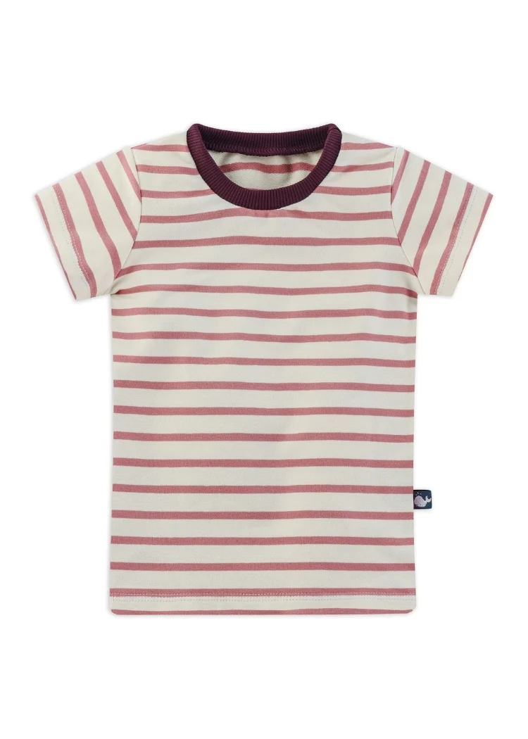 Kinder T-Shirt Bio-Baumwolle - Ecru/Rosenholz