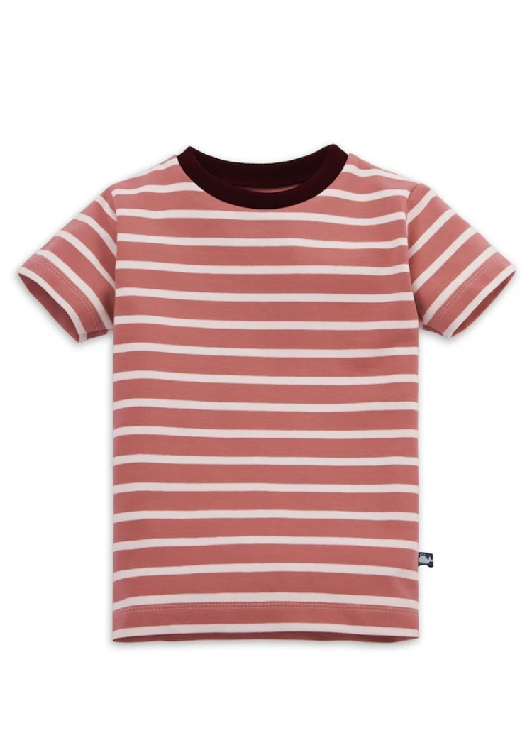 Kinder T-Shirt Bio-Baumwolle - Rosenholz/Ecru