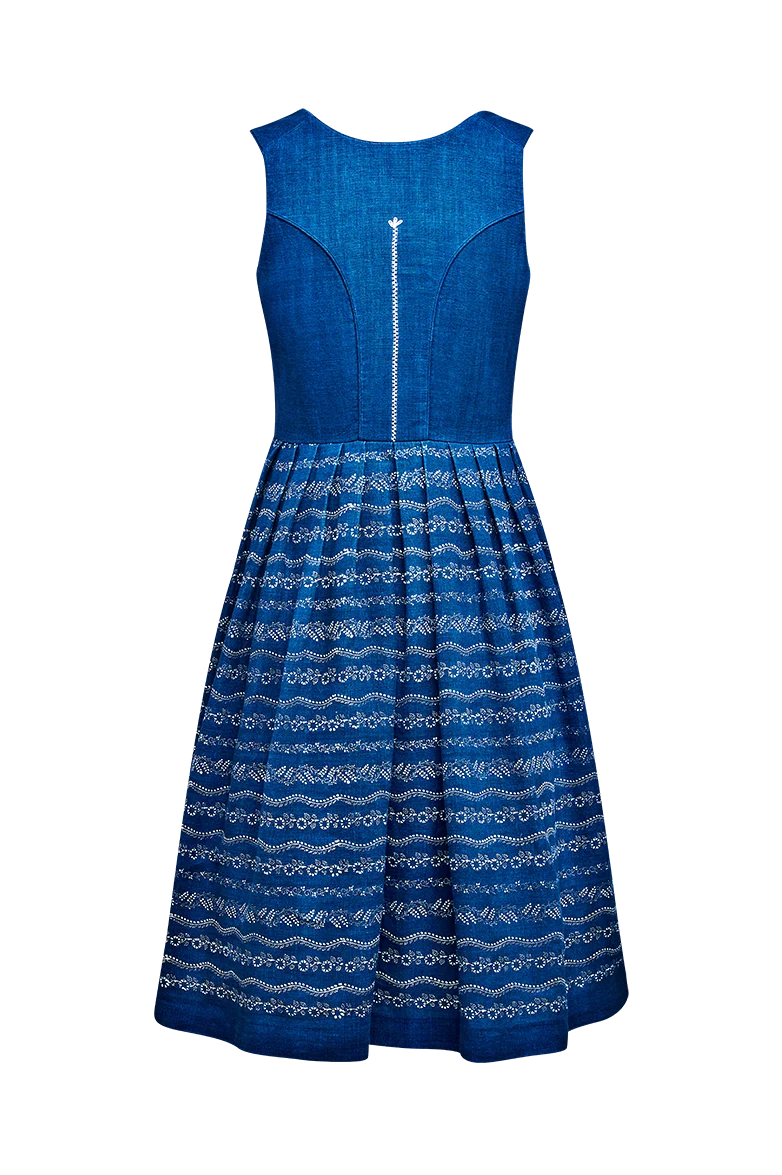 Dirndl aus Blaudruckleinen