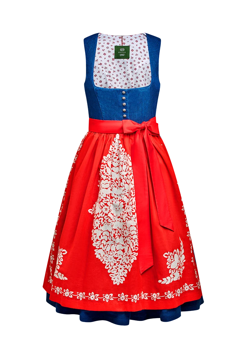 Dirndl aus Blaudruckleinen