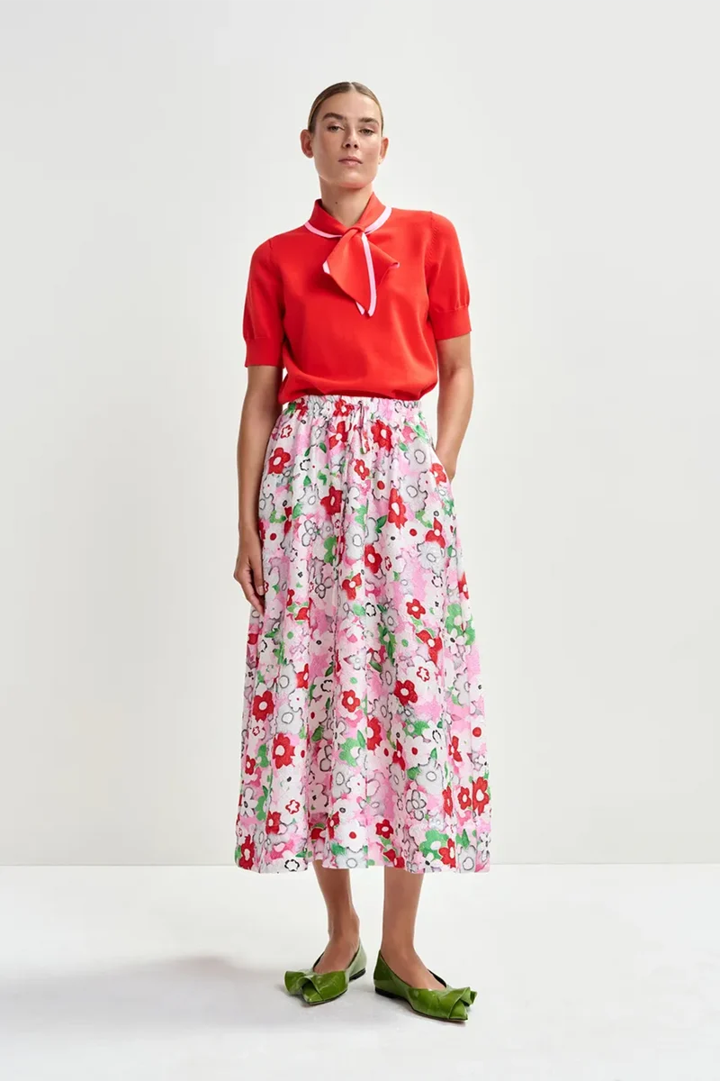 Essentiel Antwerp Damen Midirock mit Blumenmuster Julianne Bunt