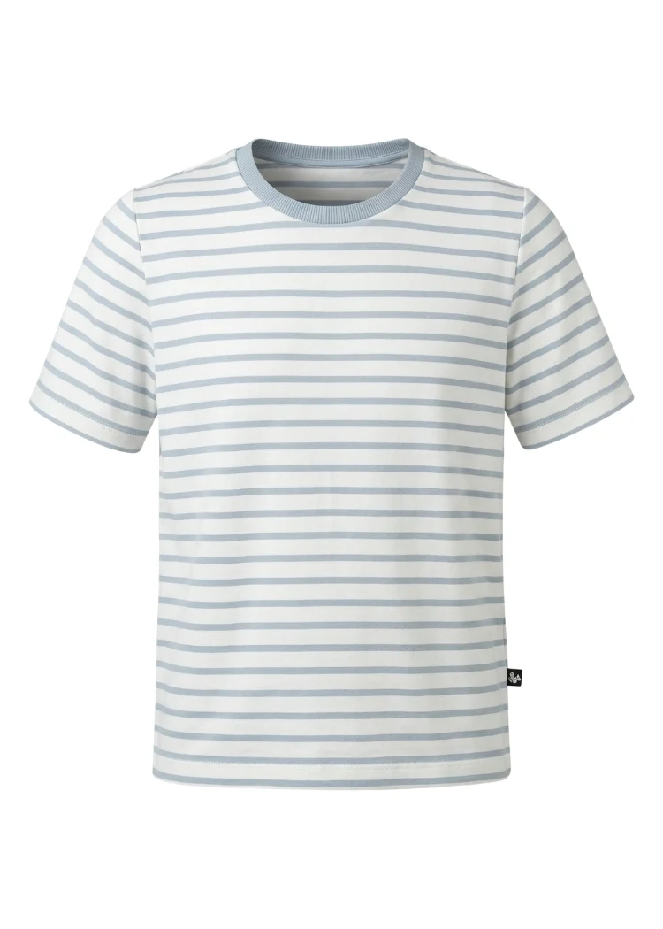 T-Shirt Bio-Baumwolle Damen (Weiß/Hellblau)
