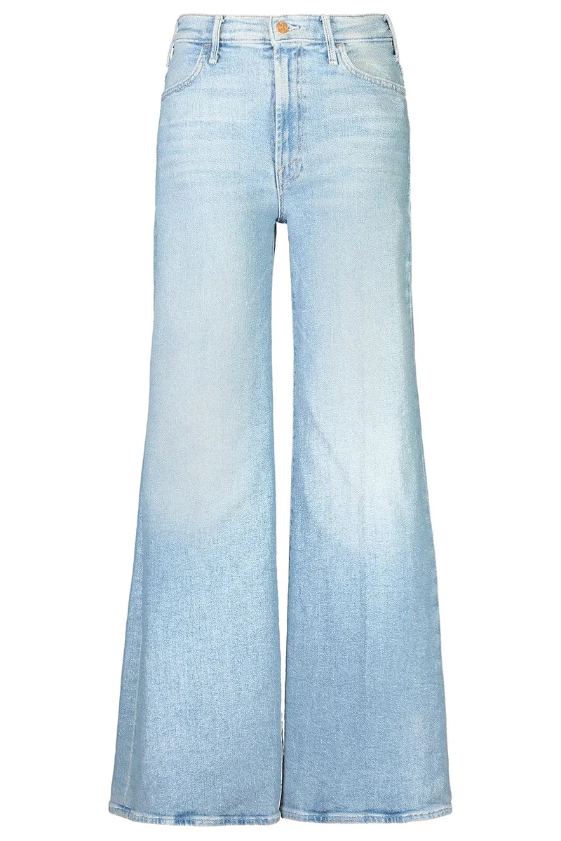 MOTHER Damen Jeans The Hustler Roller Sneak Hellblau