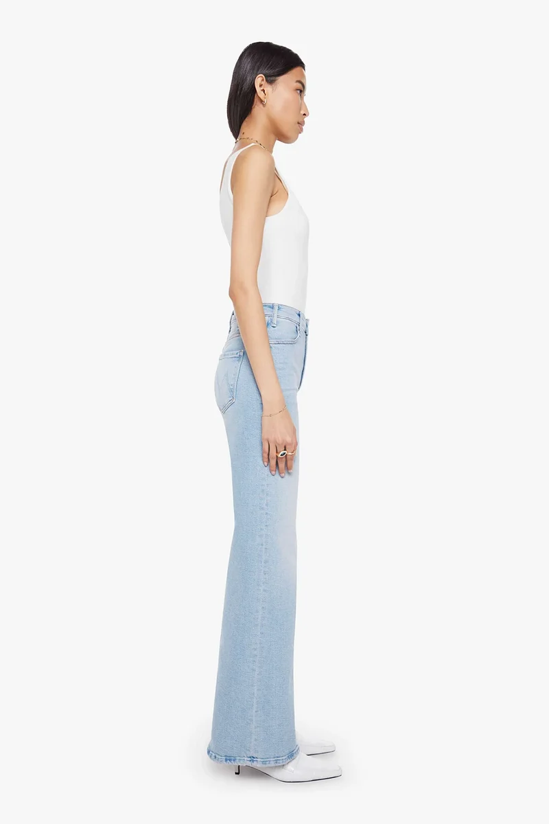 MOTHER Damen Jeans The Hustler Roller Sneak Hellblau