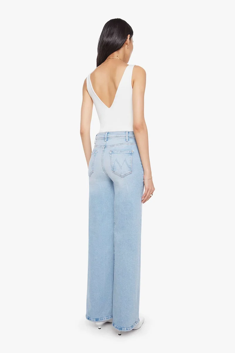 MOTHER Damen Jeans The Hustler Roller Sneak Hellblau