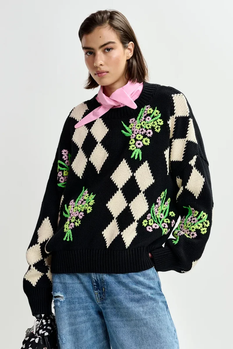 Essentiel Antwerp Damen Oversized-Strickpullover Jactori Schwarz