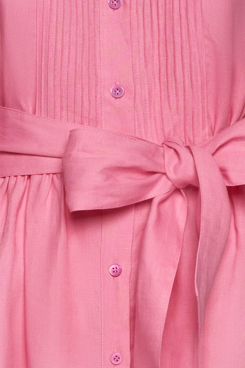 Leinenkleid mit Biesenfalten