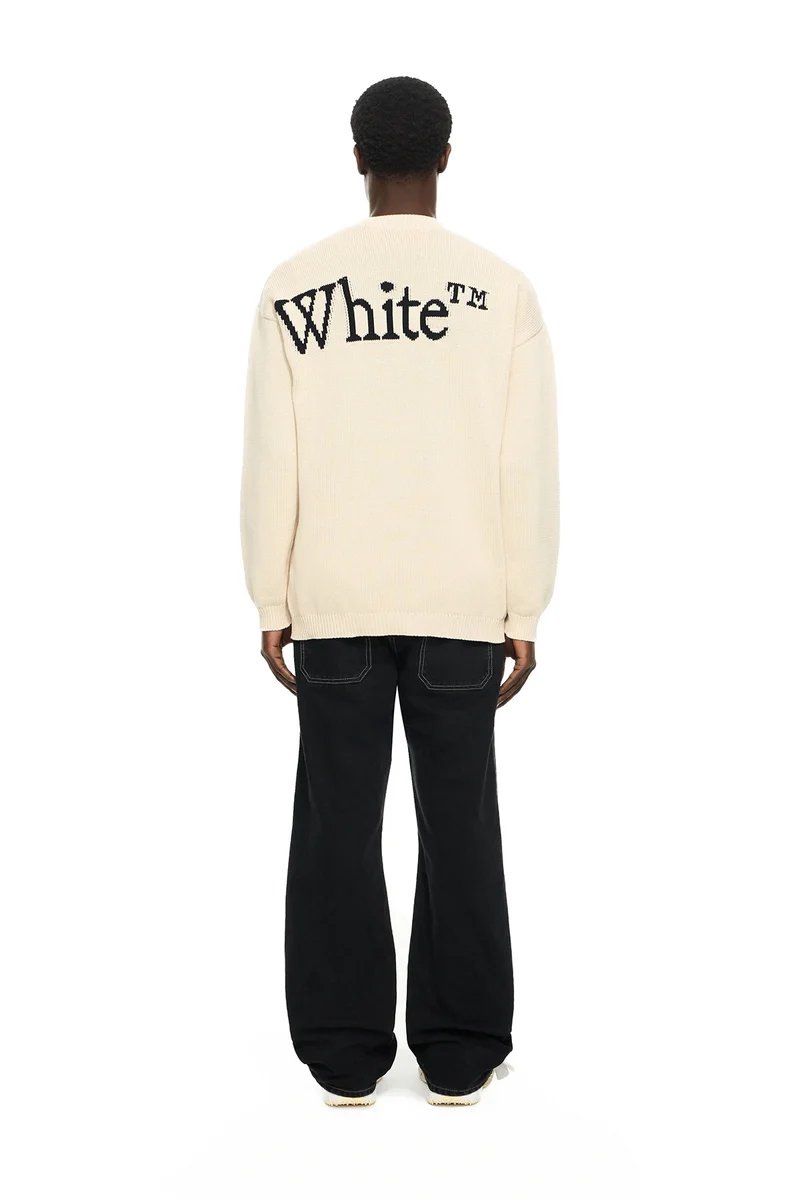 Off-White Herren Bookish Shared Crewneck Sweater Cream
