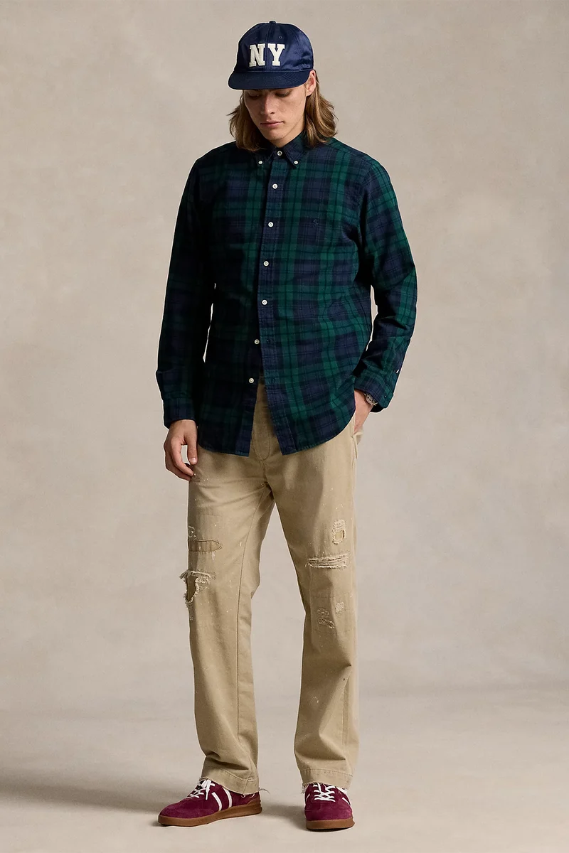 Polo Ralph Lauren Herren Custom-Fit Oxfordhemd Navy/Green Multi