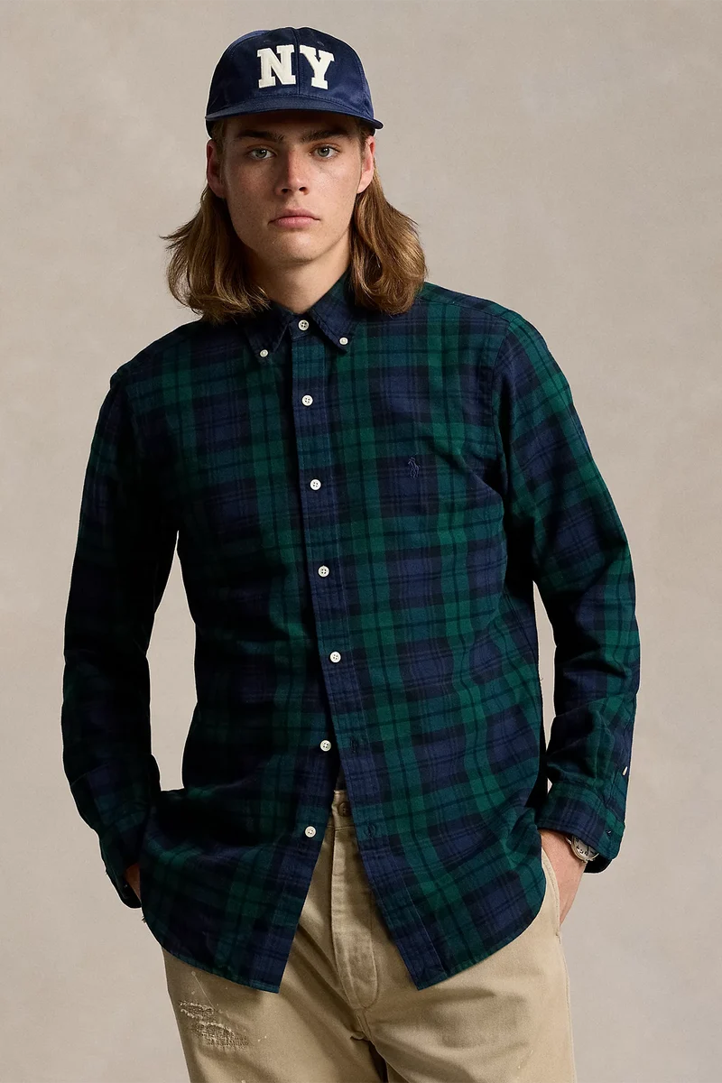 Polo Ralph Lauren Herren Custom-Fit Oxfordhemd Navy/Green Multi