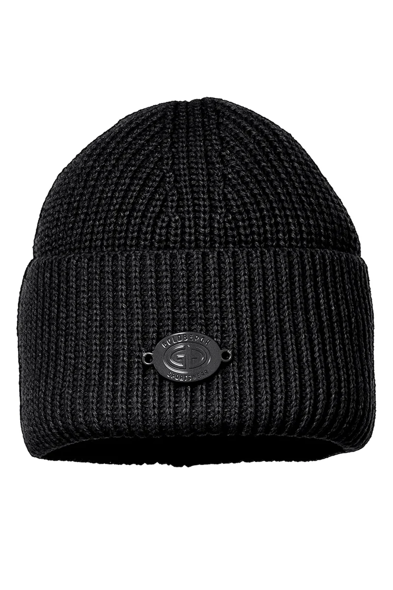 Goldbergh Damen Strickmütze Bonbon Schwarz