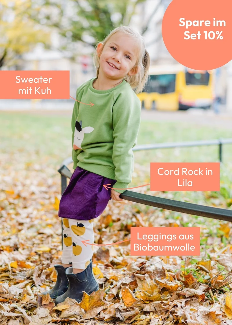 Cordrock Mädchen aus Bio-Baumwolle in Lila