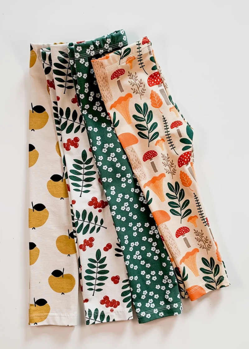 Leggings für Kinder (Blumen Grün)