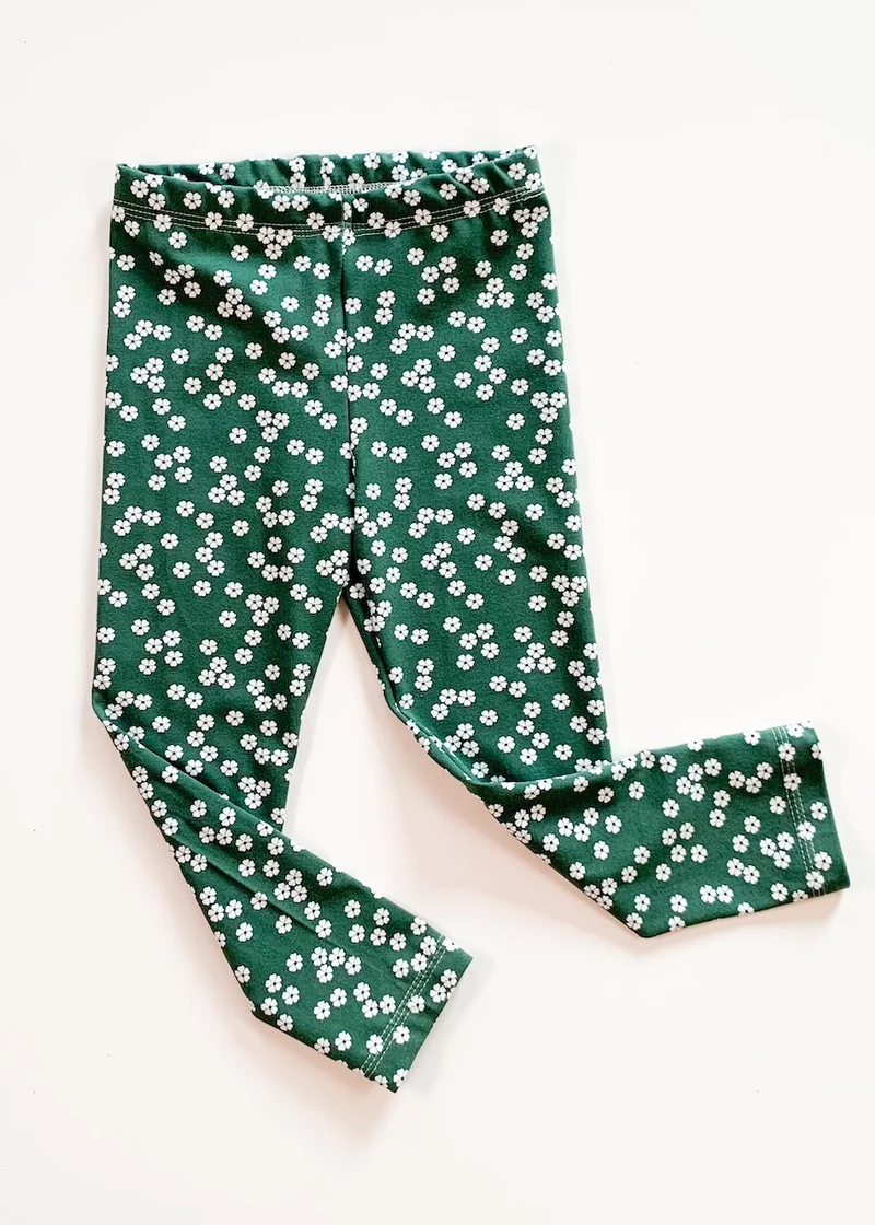 Leggings für Kinder (Blumen Grün)
