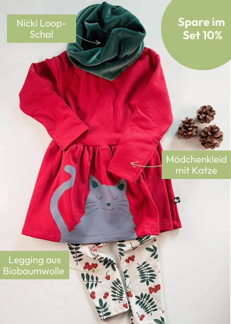 Mädchenkleid mit Katze